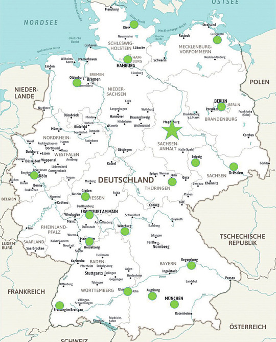 Abb. 1 SNAP Studienzentren in Deutschland